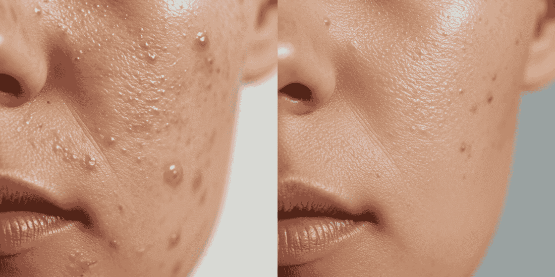 Acne vs Clear Face Comparison